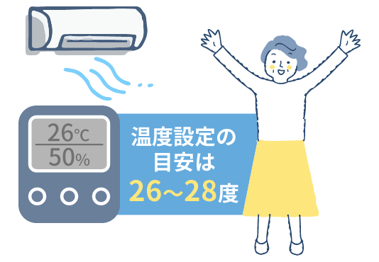エアコンの温度設定目安は26～28度