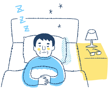 昼寝をする男性