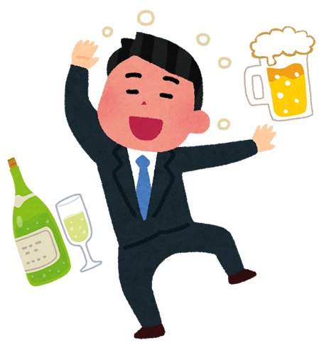 飲酒で顔が赤くなる