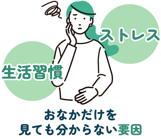 おなかだけを見ても分からない消化器系の症状の原因