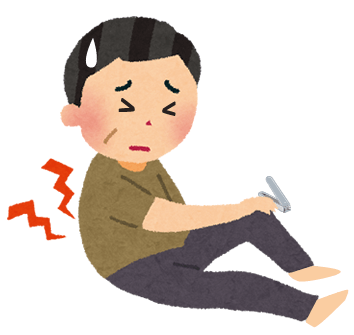 腰が痛くて爪が切れない人のイラスト