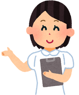 案内する看護師